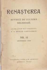 Renasterea - Revista de cultura religioasa, Decembrie 1930