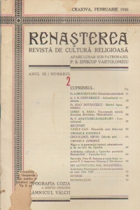 Renasterea - Revista de cultura crestina si viata bisericeasca ortodoxa, Februarie 1930