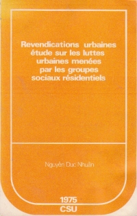 Revendications urbaines etude sur les lutte urbaines menees par les gropues sociaux residentiels