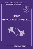 Revista de psihologie organizationala. Vol. III, nr. 1-2, 2003