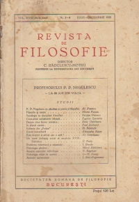 Revista de Filosofie, Nr. 3-4 (Iulie-Decembrie) /1933