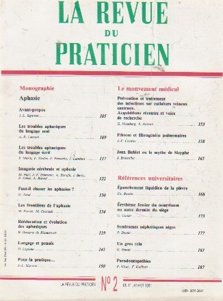 La revue du praticien, No 2, 11 Janvier 1991