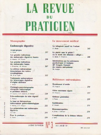 La revue du praticien, No 3, 21 Janvier 1991