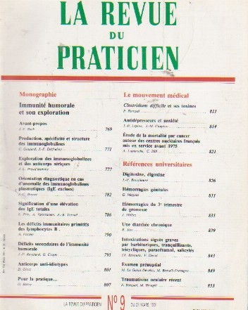 La revue du praticien, No 9, 21 Mars 1991