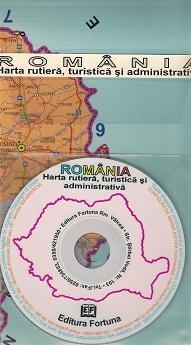 Romania harta rutiera, turistica si administrativa cu CD