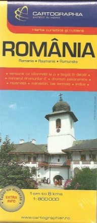 Roumanie - Rumanien - Romania. European Road Map (1:800 000) Harta turistica si rutiera