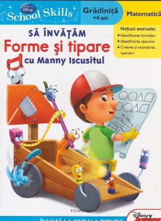 School skills - invata la scoala Disney! - Sa invatam forme si tipare cu Manny Iscusitul. Gradinita +4 ani