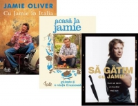 Set Jamie Oliver 3 carti (Cu Jamie in Italia, Acasa la Jamie, Sa gatim cu Jamie. Cum sa devii un bucatar mai bun)