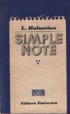 Simple note, volumul al III-lea