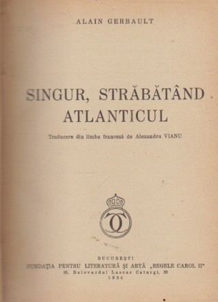 Singur, strabatand Atlanticul