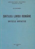 Sintaxa limbii romane, I, Unitatile sintactice