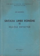 Sintaxa limbii romane Relatiile sintactice