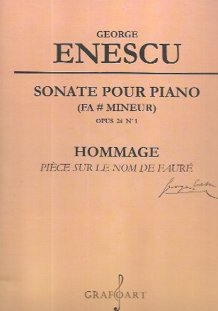 Sonate pour piano(Fa # Mineur). Opus 24 N 1