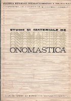 Studii Materiale Onomastica