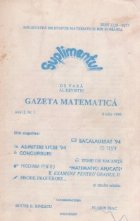 Suplimentul vara revistei gazeta matematica