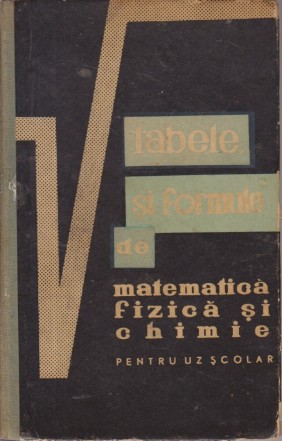 Tabele si formule de matematica, fizica si chimie pentru uz scolar