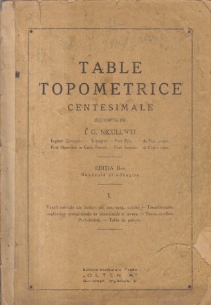 Table Topometrice Centesimale (I. G. Niculescu)