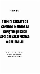 Tehnici secrete control insidios conştiinţei