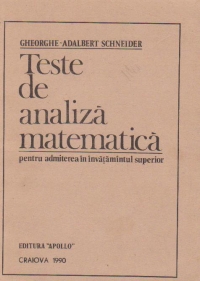 Teste de analiza matematica pentru admiterea in invatamantul superior