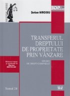 Transferul dreptului de proprietate prin vanzare. Studiu de drept comparat