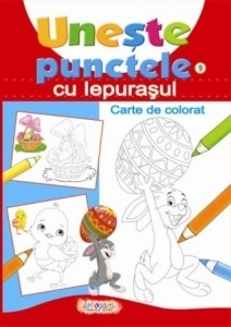 Uneste punctele cu iepurasul. Carte de colorat