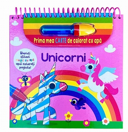 Unicorni : prima mea carte de colorat cu apă