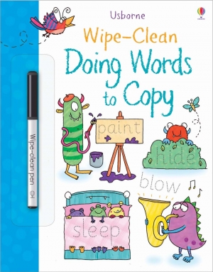 Wipe-clean doing words to copy